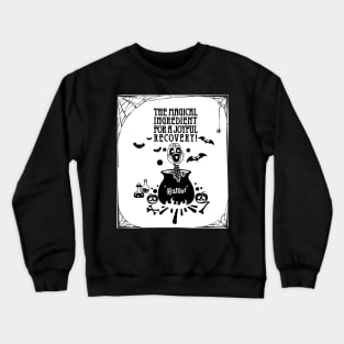 lung cancer Awareness white ribbon Humor the magical ingredient for a joyful recovery Halloween Crewneck Sweatshirt